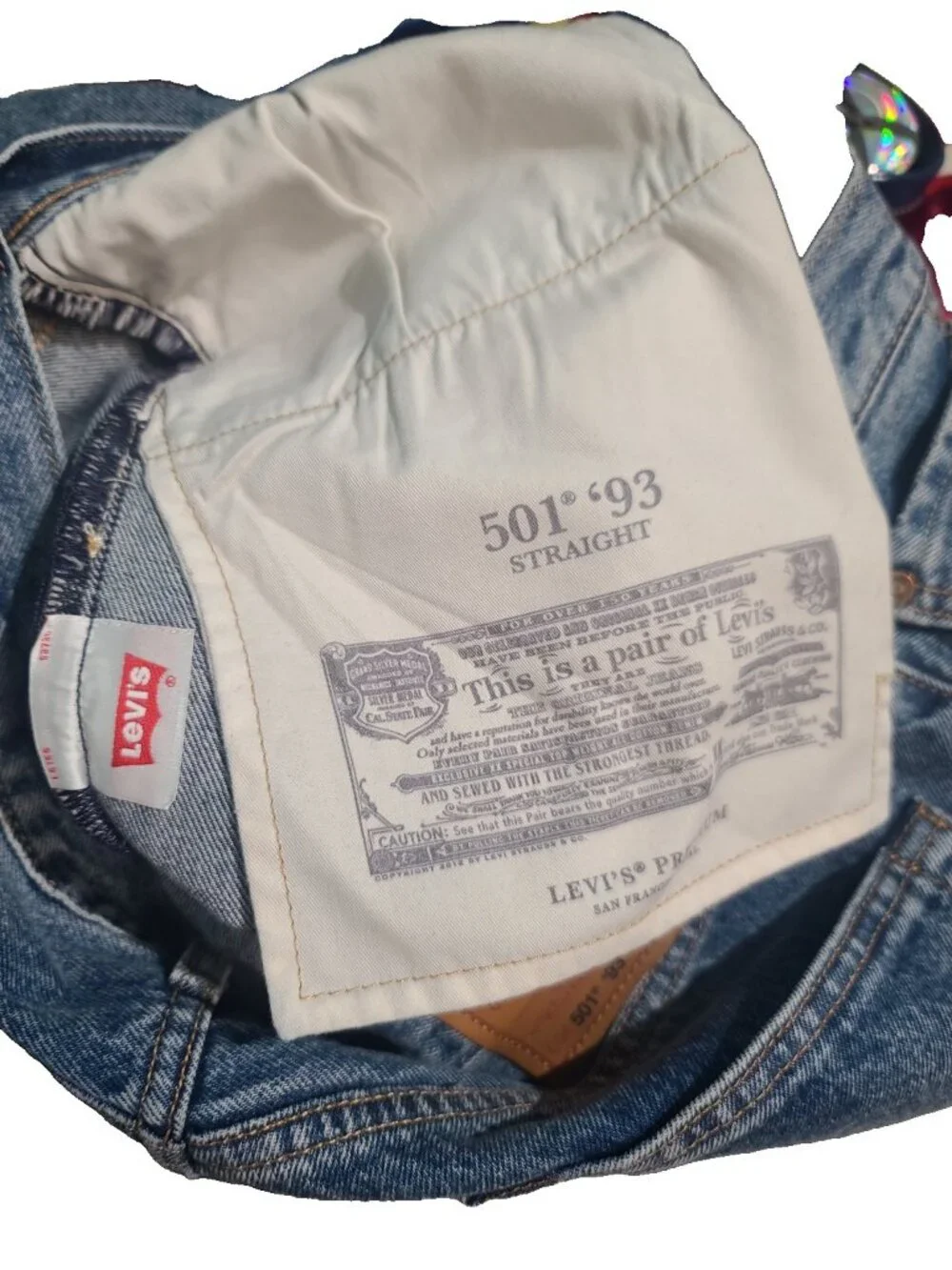 Levi's 501 93' Series Men's Patchwork Straight Jeans Blue Size 33 x 32 EUC